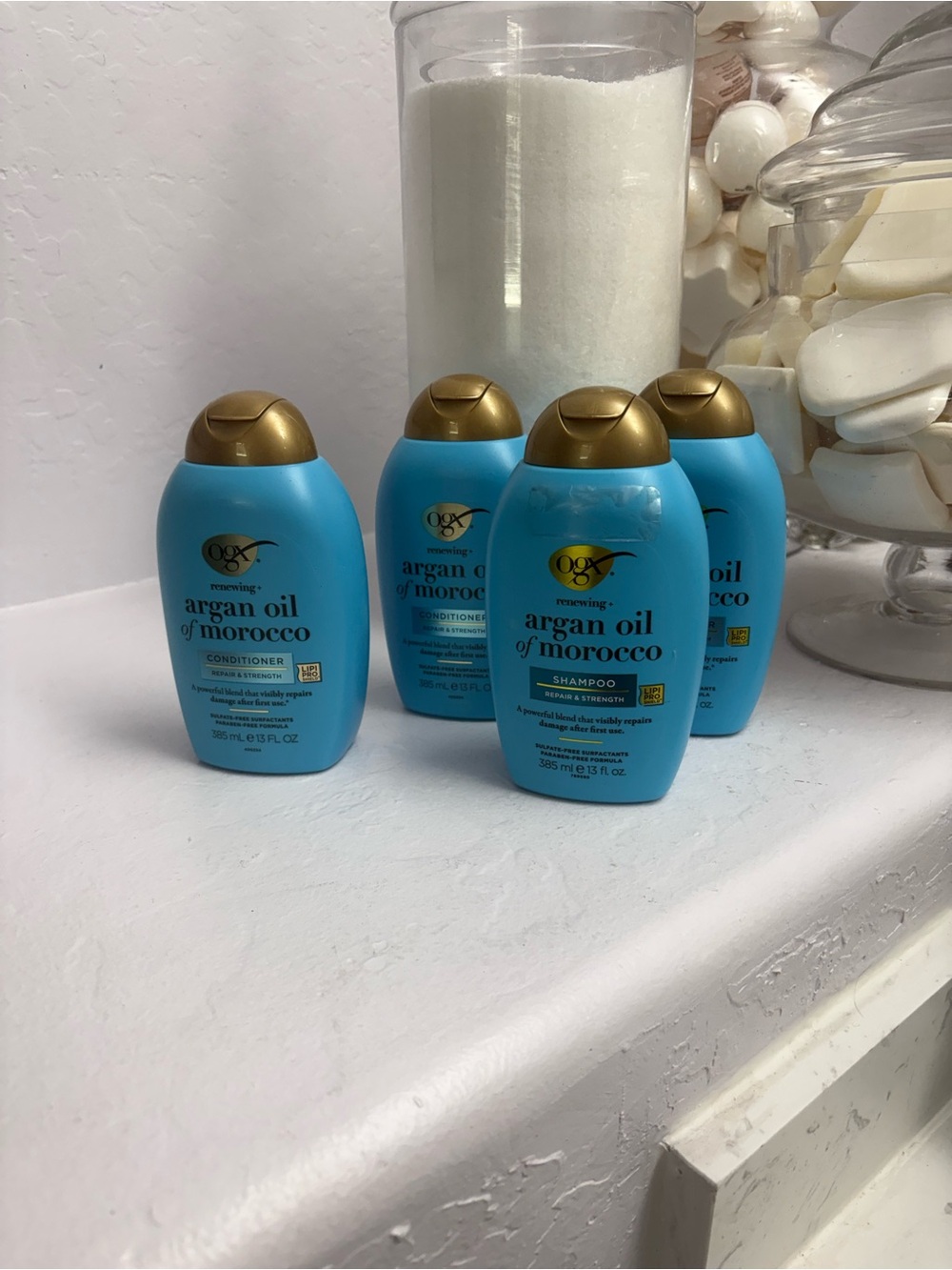2 OGX Argan Oil Renewing Shampoo & Conditioner Set